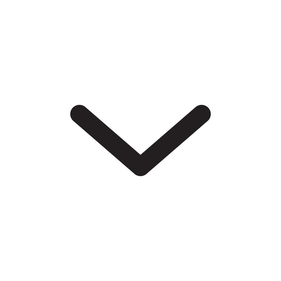 Black downward pointing chevron indicating a dropdown menu, centered on a white background